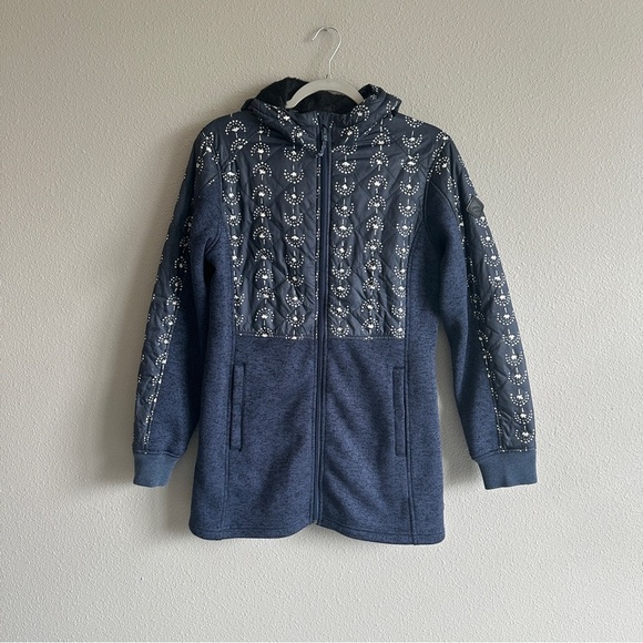 Burton Blue Print and Knit Long Jacket Small - Picture 1 of 12